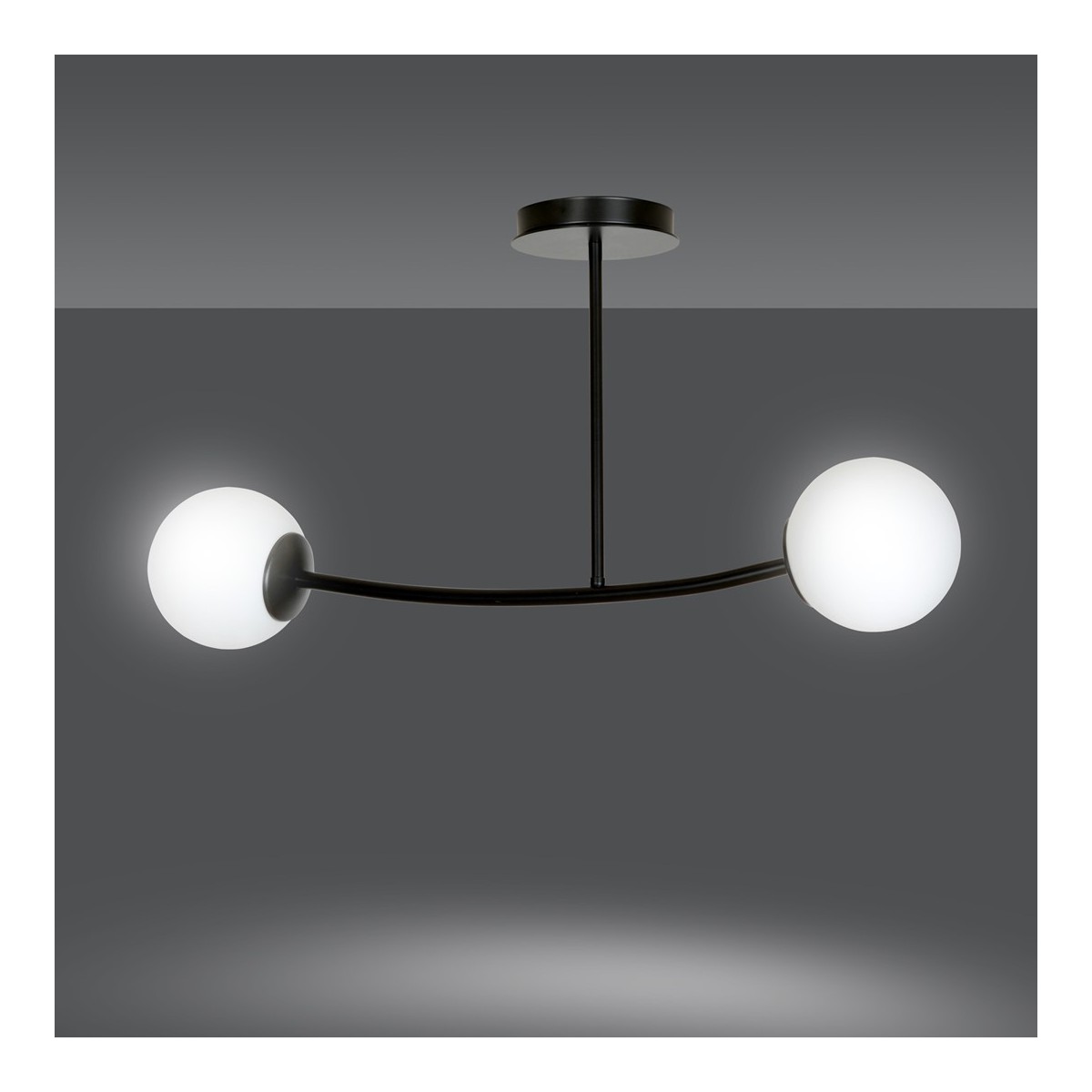 LAMPA SUFITOWA  HALLDOR 2 BLACK kolor biały