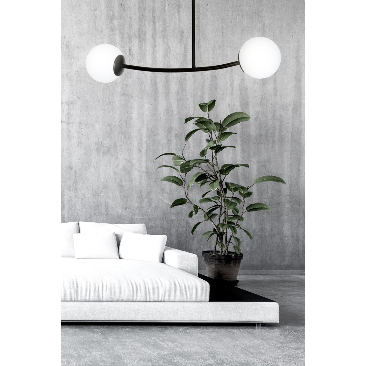 LAMPA SUFITOWA  HALLDOR 2 BLACK kolor biały