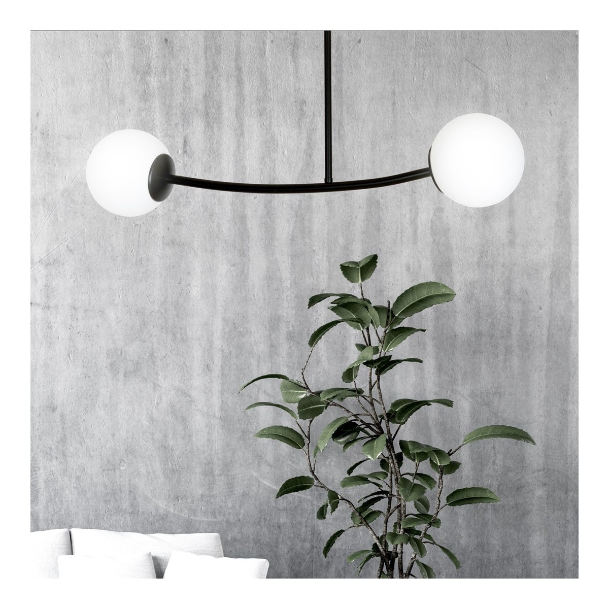 LAMPA SUFITOWA  HALLDOR 2 BLACK kolor biały