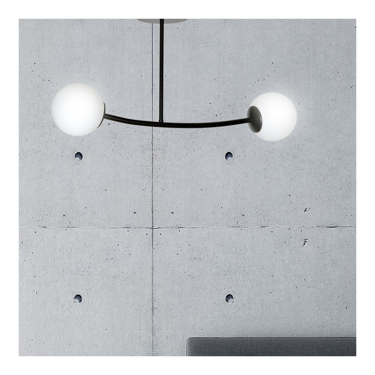 LAMPA SUFITOWA  HALLDOR 2 BLACK kolor biały
