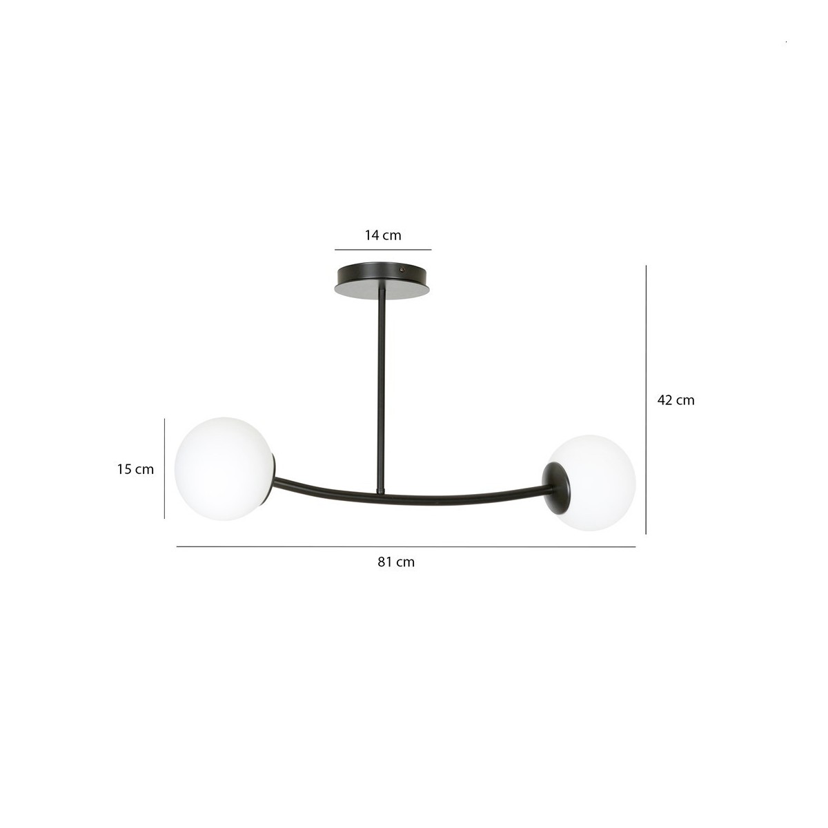 LAMPA SUFITOWA  HALLDOR 2 BLACK kolor biały