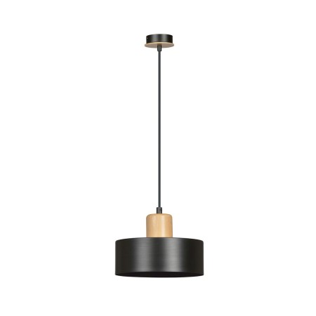 LAMPA WISZĄCA  TORIN 1 BLACK kolor czarny / drewno naturalne
