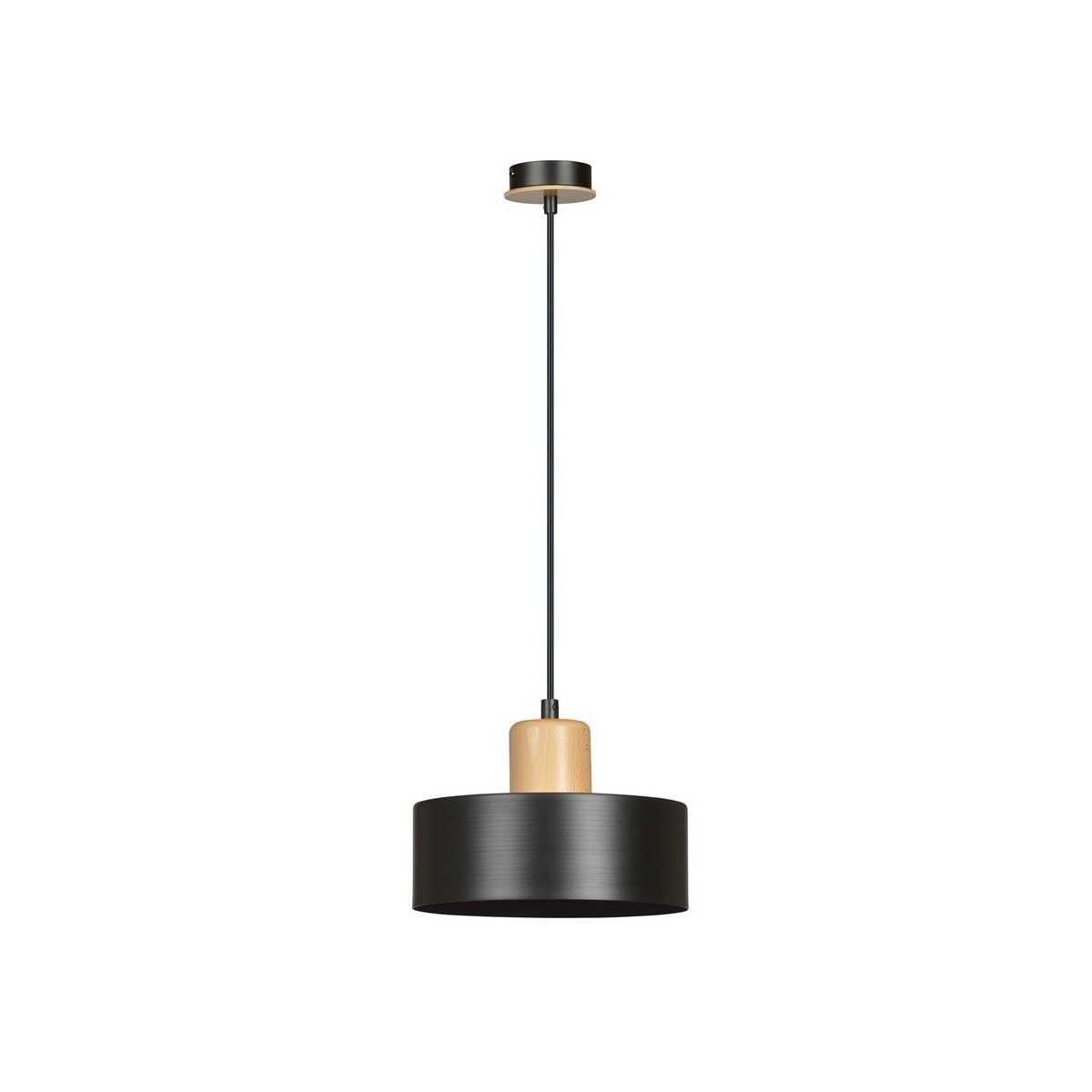 LAMPA WISZĄCA  TORIN 1 BLACK kolor czarny / drewno naturalne