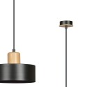 LAMPA WISZĄCA  TORIN 1 BLACK kolor czarny / drewno naturalne