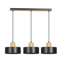 LAMPA WISZĄCA  TORIN 3 BLACK kolor czarny / drewno naturalne