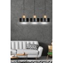 LAMPA WISZĄCA  TORIN 3 BLACK kolor czarny / drewno naturalne