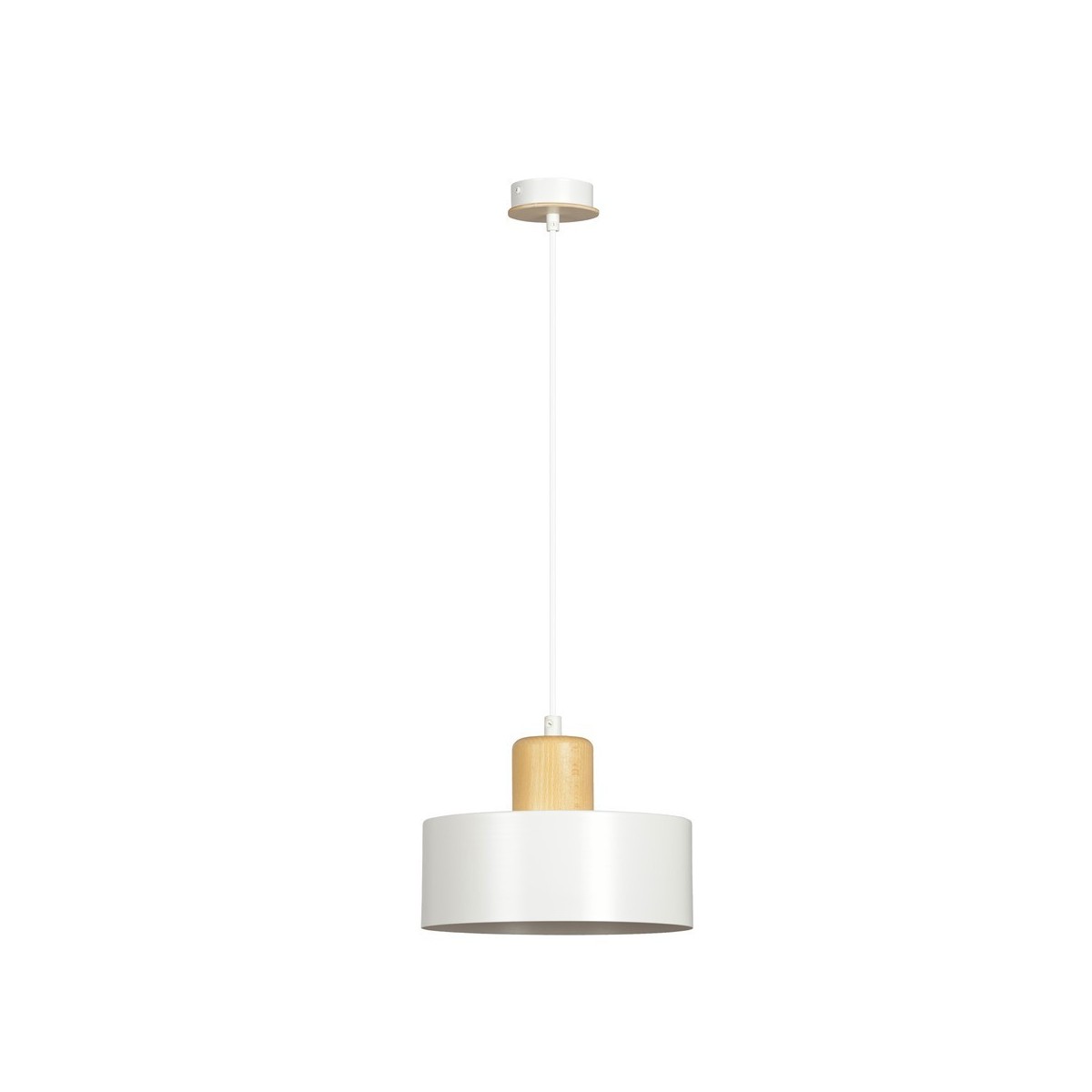 LAMPA WISZĄCA  TORIN 1 WHITE kolor biały / drewno naturalne