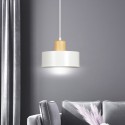 LAMPA WISZĄCA  TORIN 1 WHITE kolor biały / drewno naturalne