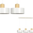 LAMPA WISZĄCA  TORIN 3 WHITE kolor biały / drewno naturalne