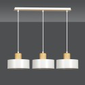 LAMPA WISZĄCA  TORIN 3 WHITE kolor biały / drewno naturalne
