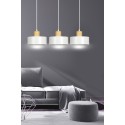 LAMPA WISZĄCA  TORIN 3 WHITE kolor biały / drewno naturalne