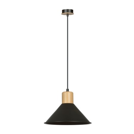 LAMPA WISZĄCA  ROWEN 1 BLACK kolor czarny / drewno naturalne