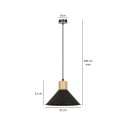 LAMPA WISZĄCA  ROWEN 1 BLACK kolor czarny / drewno naturalne