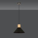 LAMPA WISZĄCA  ROWEN 1 BLACK kolor czarny / drewno naturalne