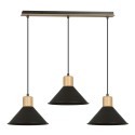 LAMPA WISZĄCA  ROWEN 3 BLACK kolor czarny / drewno naturalne