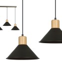 LAMPA WISZĄCA  ROWEN 3 BLACK kolor czarny / drewno naturalne