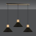 LAMPA WISZĄCA  ROWEN 3 BLACK kolor czarny / drewno naturalne