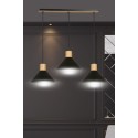 LAMPA WISZĄCA  ROWEN 3 BLACK kolor czarny / drewno naturalne