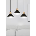 LAMPA WISZĄCA  ROWEN 3 BLACK kolor czarny / drewno naturalne