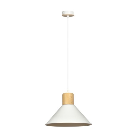 LAMPA WISZĄCA  ROWEN 1 WHITE kolor biały / drewno naturalne