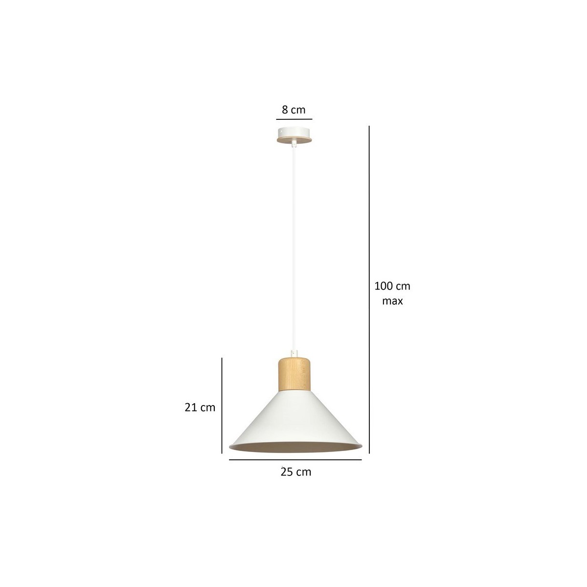 LAMPA WISZĄCA  ROWEN 1 WHITE kolor biały / drewno naturalne