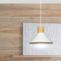 LAMPA WISZĄCA  ROWEN 1 WHITE kolor biały / drewno naturalne