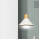 LAMPA WISZĄCA  ROWEN 1 WHITE kolor biały / drewno naturalne