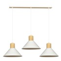 LAMPA WISZĄCA  ROWEN 3 WHITE kolor biały / drewno naturalne