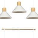 LAMPA WISZĄCA  ROWEN 3 WHITE kolor biały / drewno naturalne