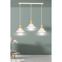 LAMPA WISZĄCA  ROWEN 3 WHITE kolor biały / drewno naturalne