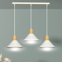 LAMPA WISZĄCA  ROWEN 3 WHITE kolor biały / drewno naturalne