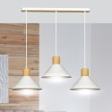 LAMPA WISZĄCA  ROWEN 3 WHITE kolor biały / drewno naturalne
