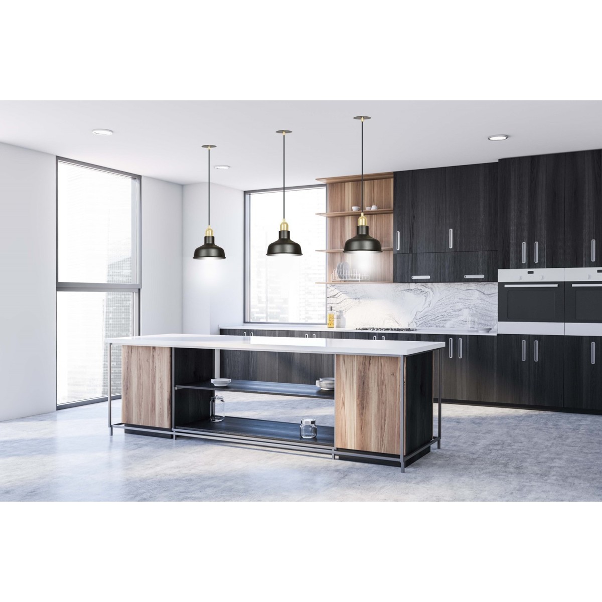 LAMPA WISZĄCA  IBOR 1 BLACK kolor czarny / złoty