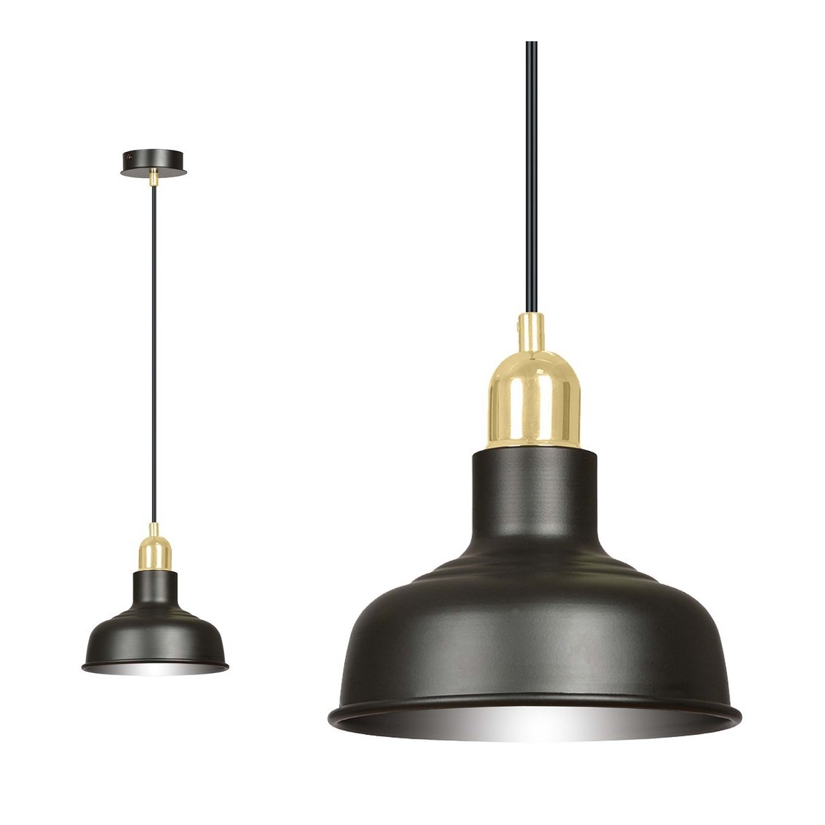 LAMPA WISZĄCA  IBOR 1 BLACK kolor czarny / złoty