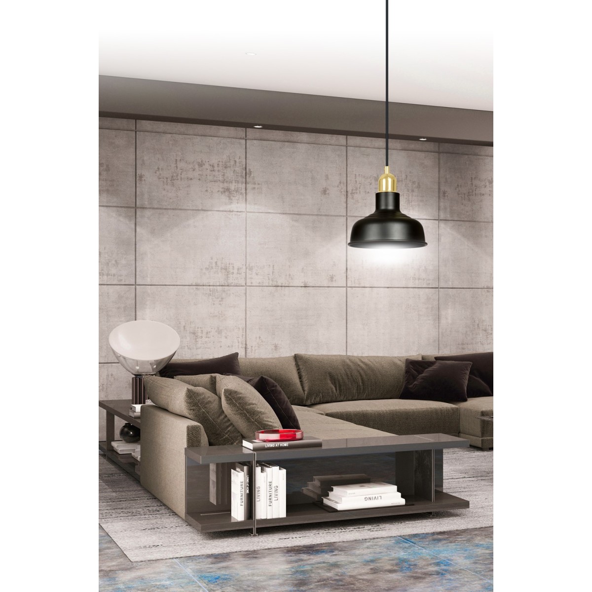 LAMPA WISZĄCA  IBOR 1 BLACK kolor czarny / złoty