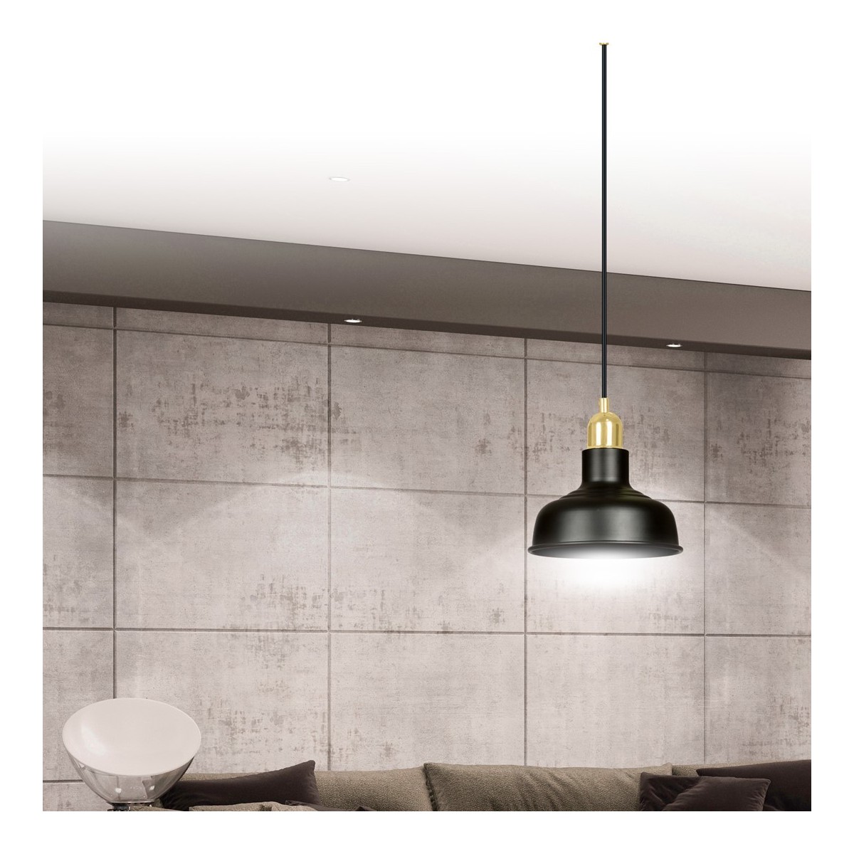 LAMPA WISZĄCA  IBOR 1 BLACK kolor czarny / złoty