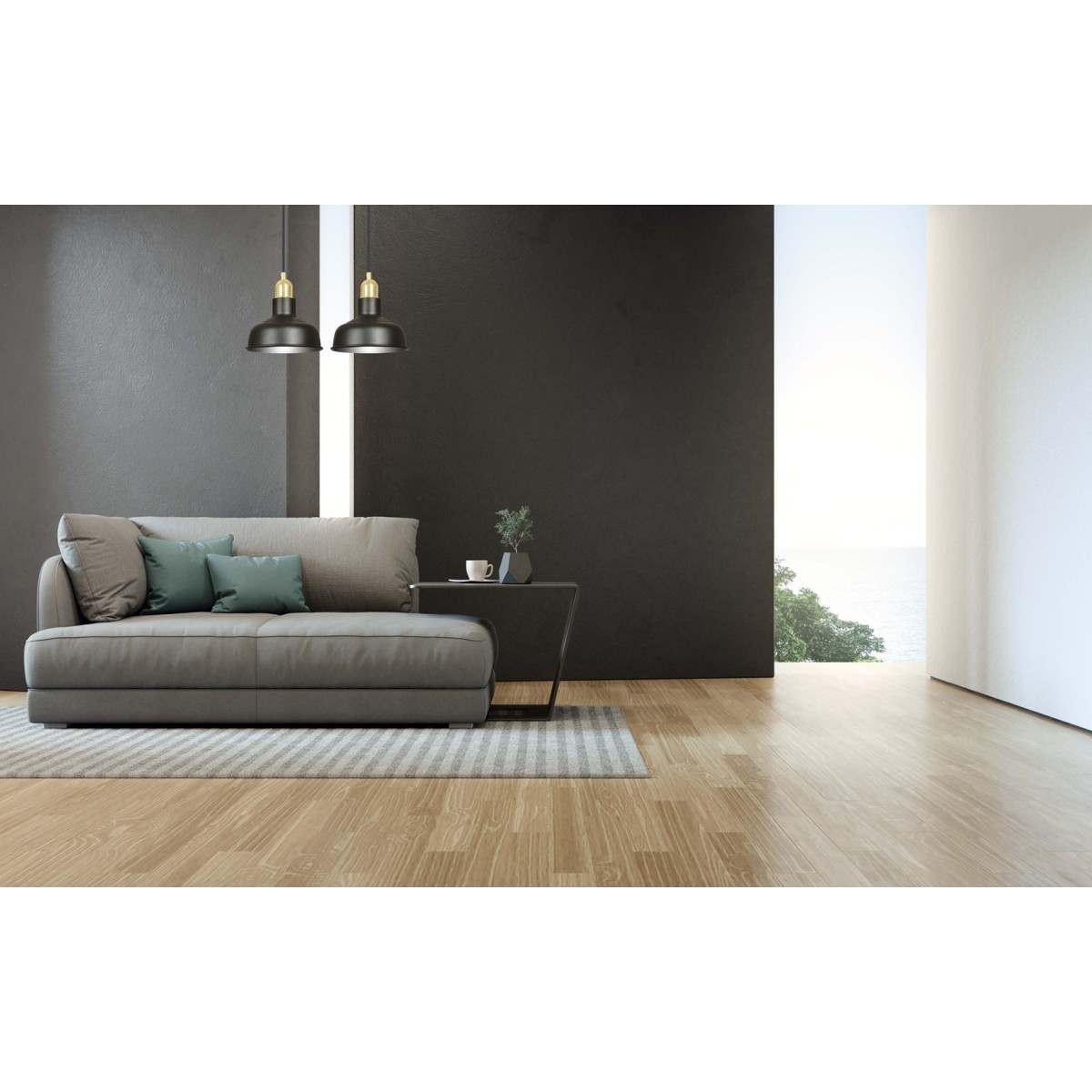 LAMPA WISZĄCA  IBOR 2 BLACK kolor czarny / złoty