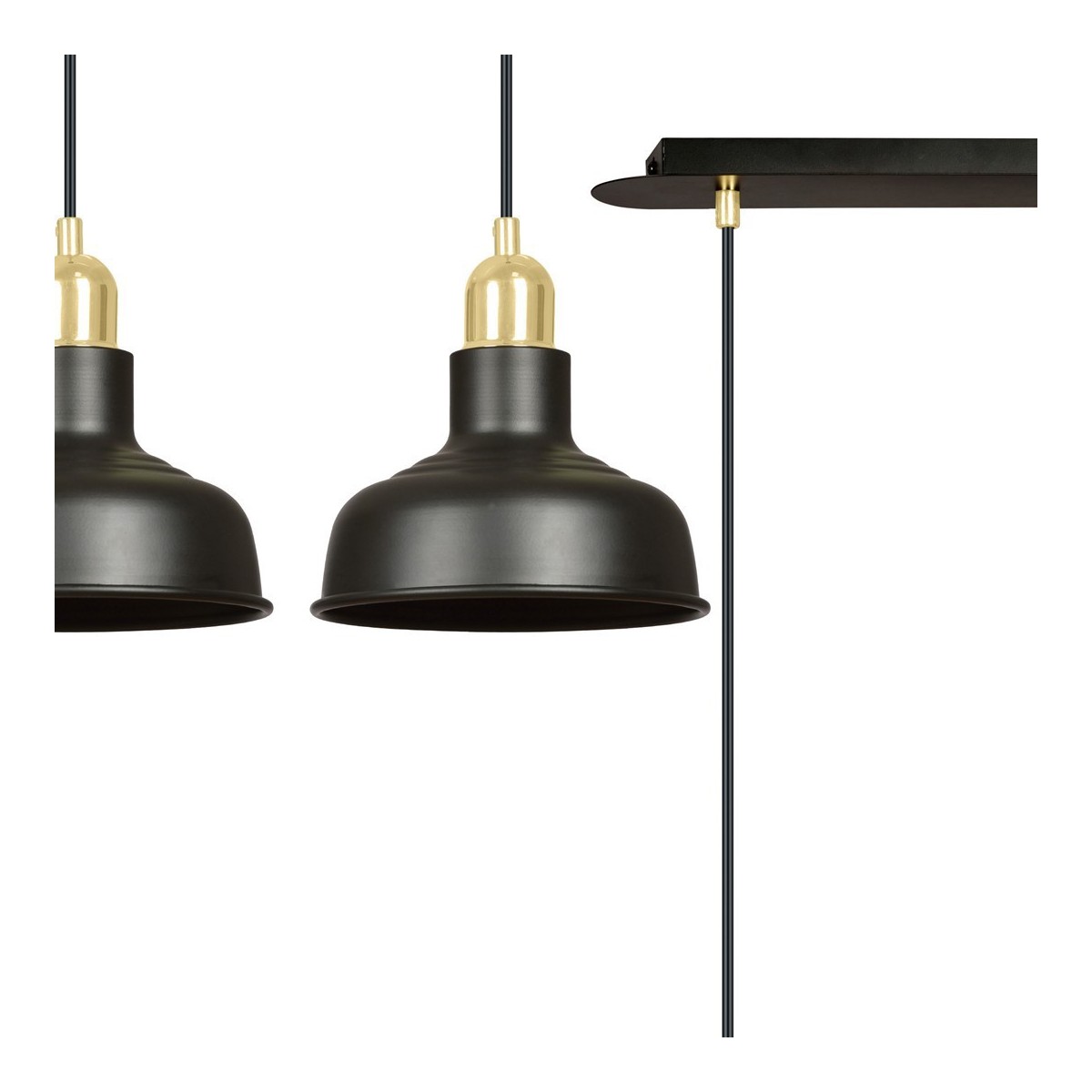 LAMPA WISZĄCA  IBOR 2 BLACK kolor czarny / złoty