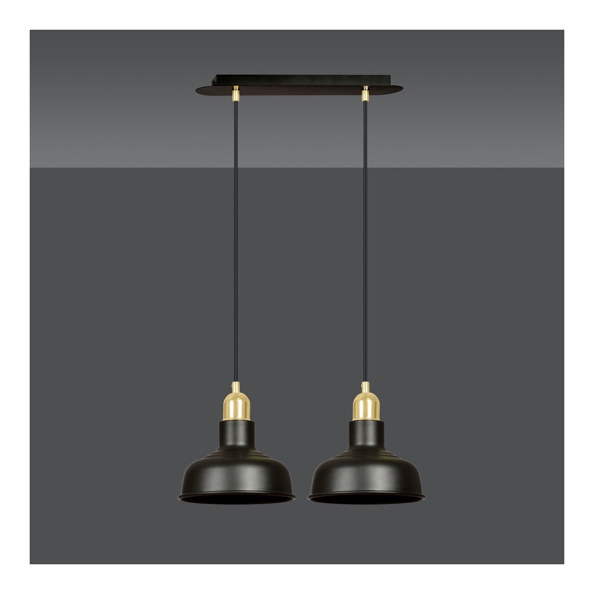 LAMPA WISZĄCA  IBOR 2 BLACK kolor czarny / złoty