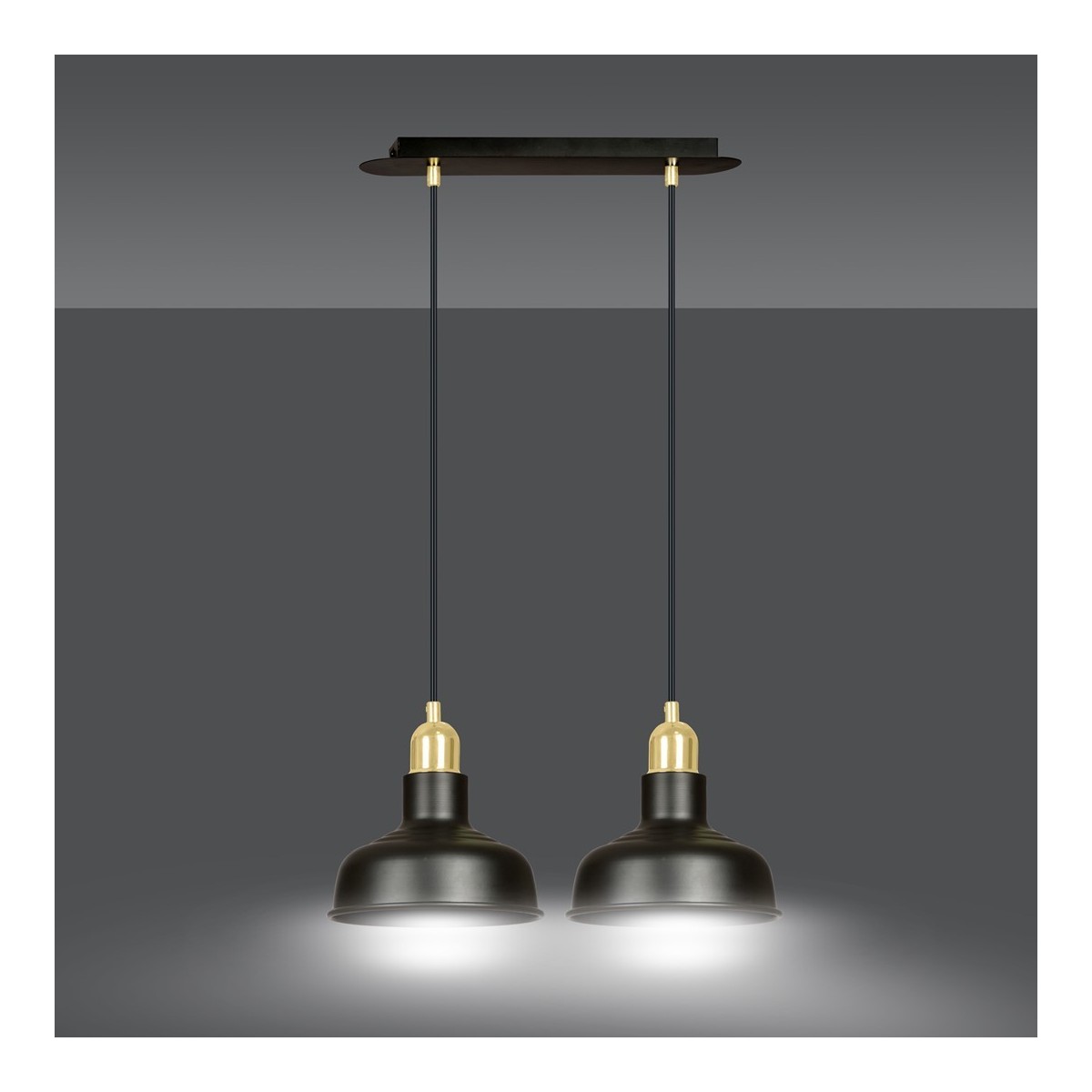 LAMPA WISZĄCA  IBOR 2 BLACK kolor czarny / złoty