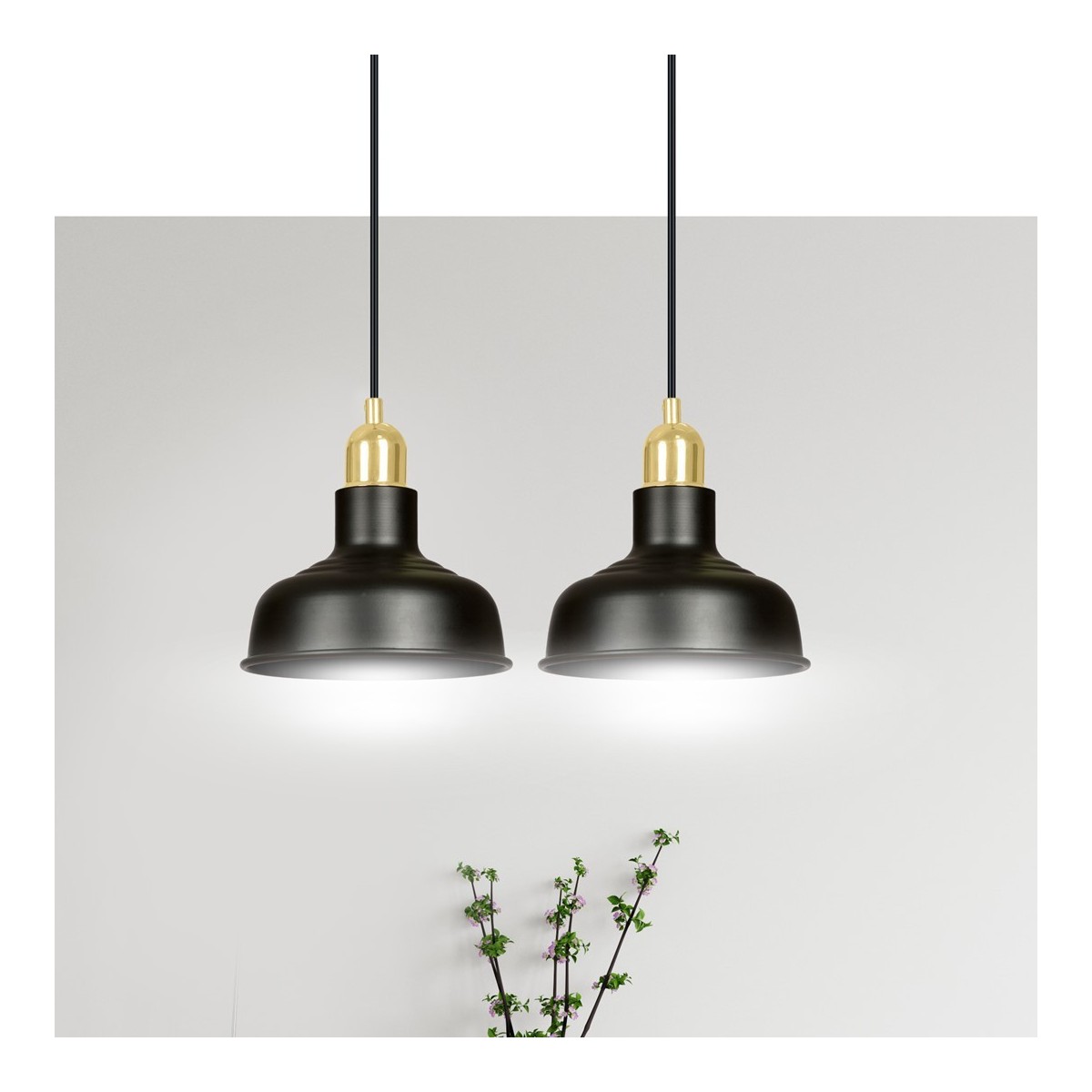 LAMPA WISZĄCA  IBOR 2 BLACK kolor czarny / złoty