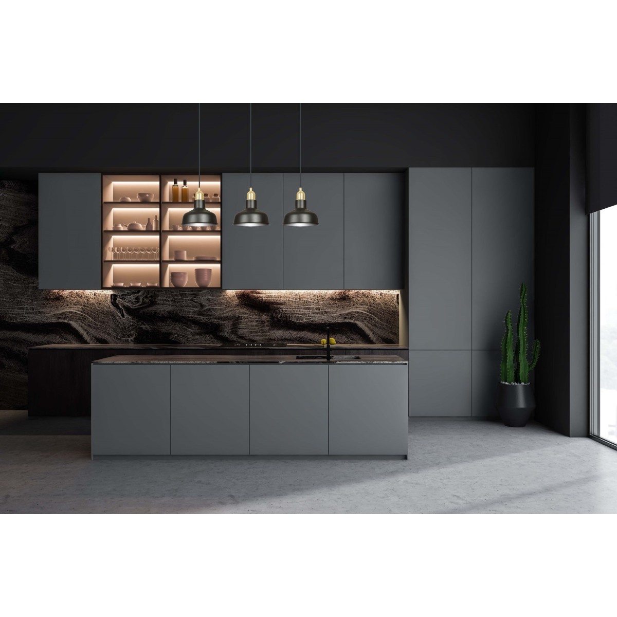 LAMPA WISZĄCA  IBOR 3 BLACK kolor czarny / złoty