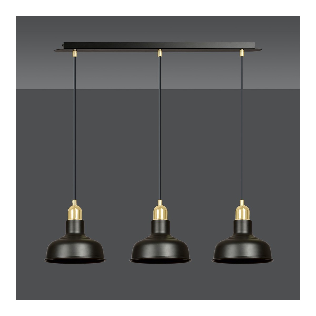 LAMPA WISZĄCA  IBOR 3 BLACK kolor czarny / złoty