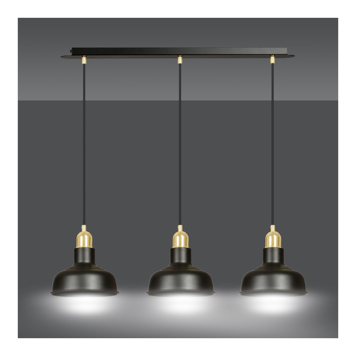 LAMPA WISZĄCA  IBOR 3 BLACK kolor czarny / złoty