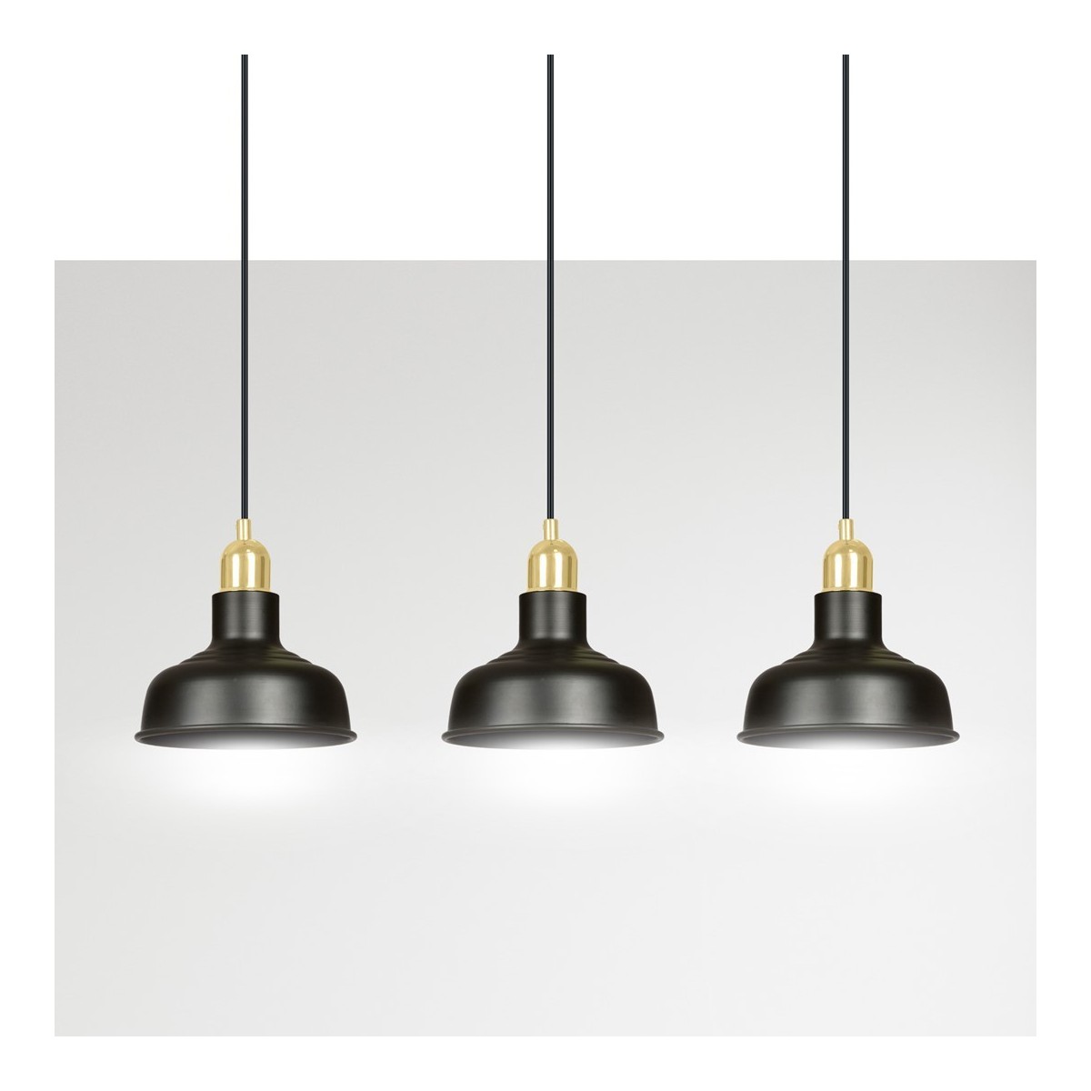 LAMPA WISZĄCA  IBOR 3 BLACK kolor czarny / złoty