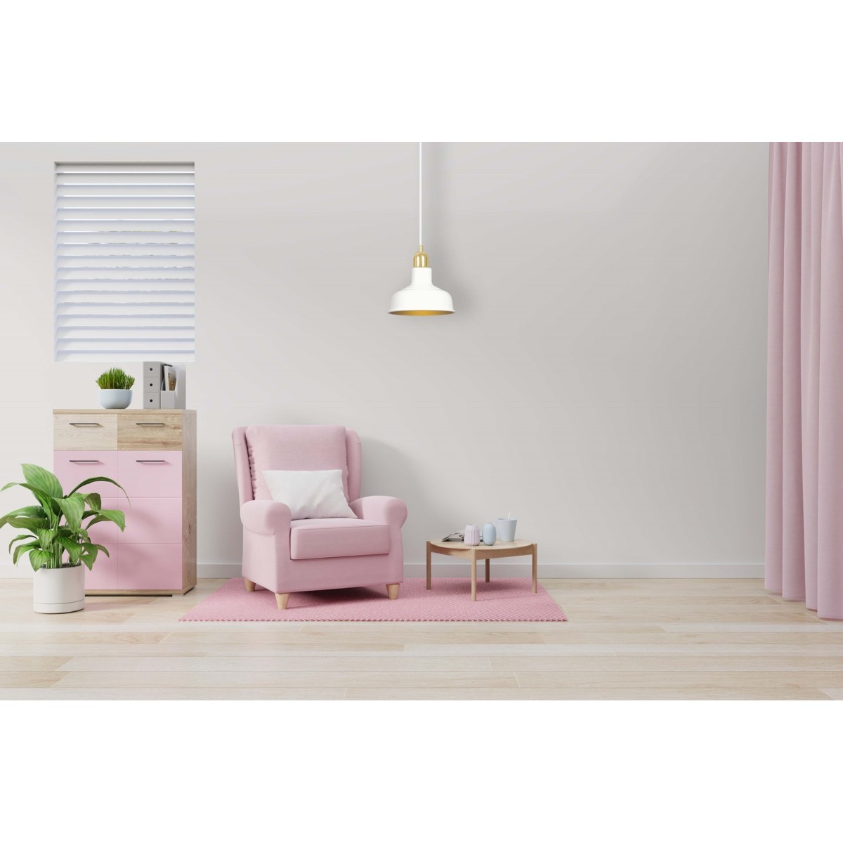 LAMPA WISZĄCA  IBOR 1 WHITE kolor biały / złoty