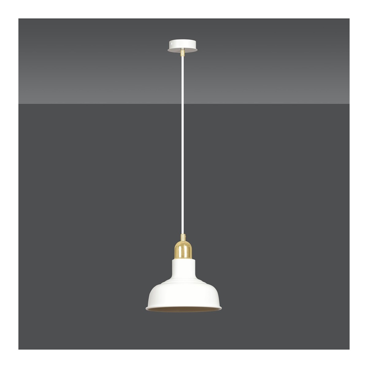 LAMPA WISZĄCA  IBOR 1 WHITE kolor biały / złoty