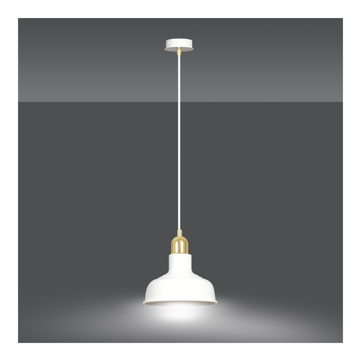 LAMPA WISZĄCA  IBOR 1 WHITE kolor biały / złoty