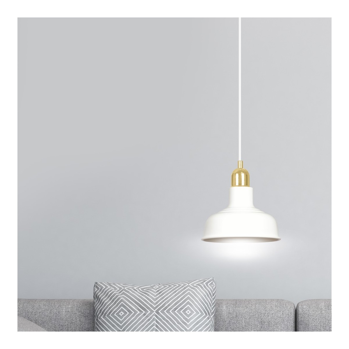 LAMPA WISZĄCA  IBOR 1 WHITE kolor biały / złoty