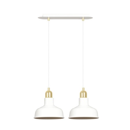 LAMPA WISZĄCA  IBOR 2 WHITE kolor biały / złoty